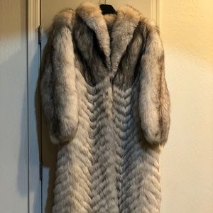 Full length fox fur coat